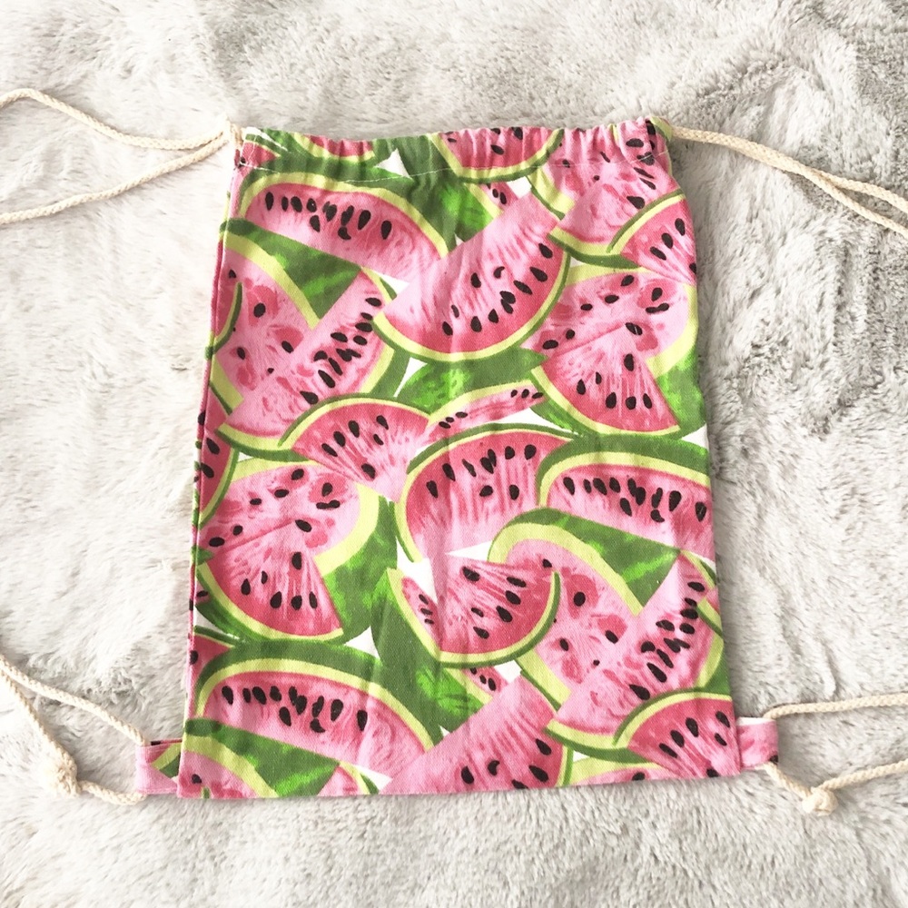 VINTAGE Watermelon Print Drawstring Backpack